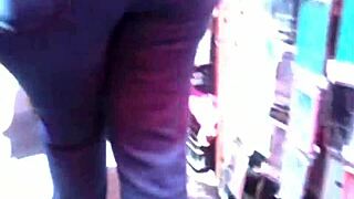 big ass milf in tight jeans struts down the street teasing everyone