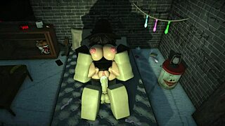 Damn, this roblox bitch rides monster cock till he cums hard!