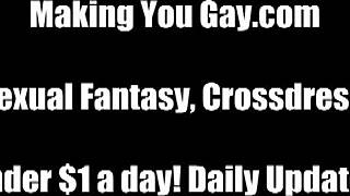 Femdom POV cock sucking with dildo toys