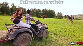 Ranch Boy's Forbidden Farm Fling with Two Babes