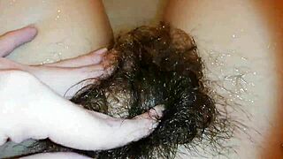 hairy BUSH underwater close-up super hairy PUSSY fetish