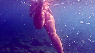 Yo, that pawg's fat ass swims hot in thong bikini underwater 4k