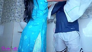 RavinaDesi chachi drains nephew's cock in hot bathroom toilet sex