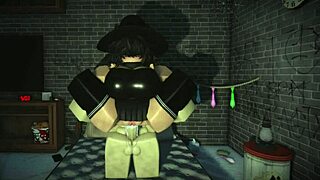 Damn, this roblox bitch rides monster cock till he cums hard!
