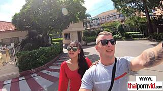 hot big boobed thai teen polly POUNCES on massive european COCK for wild ride