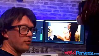 plump milf's big natural tits tricked into titty fuck.