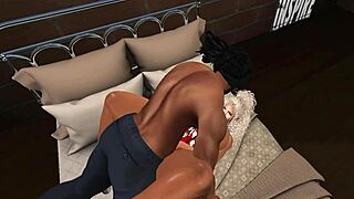 Shemale's Thick Booty Grinds Black Monster Cock in Wild Interracial Ride