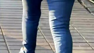 seeing this latina's huge ass filling out those tight jeans makes me feel so excited and turned on inside