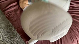 Pretty California babe bitch sucks cock fucks doggystyle and takes cum on ass