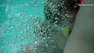 cum blasts everywhere in pool from cruz's steamy underwater blowjobs