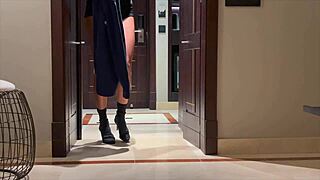 latina brunette with perfect athletic body in miniskirt fucks wildly outdoors