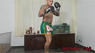 Nicoly Mattos bends over for student's massive cock in boxing class