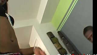 Jordin Skye flaunts natural tits piercings as brunette slut rides big black cock