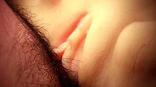 her shaved fuck doll pussy grips tight during double anal toy penetration handjob