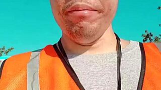 Woman walks casually outdoors during daily work shift