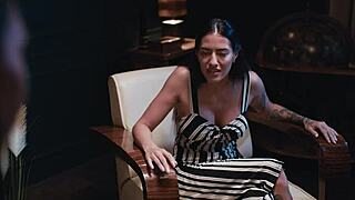 brunette latina freezes time pranks coco bae sucking her huge tits