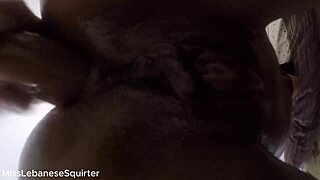 that lebanese bitch plugs her ass with dildo orgasms hard getting fucked rough شرموطة لبنانية