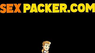 skinny latina whore drops to knees swallowing his monster cock before he slams her tight anal pussy