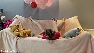 this tiny shaved 18+ euro girl fingers her petite pussy so naughty you gotta see her squirt