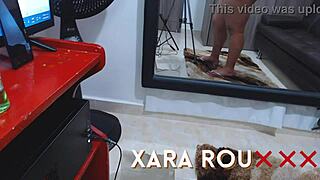 Colombian Pregnant Latina Masturbates Big Ass in Mirror