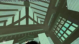 whoa this roblox baddie with big ass tits strips nude for noob monster cock fuck