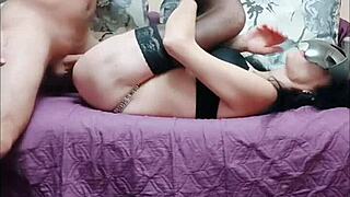 hey honey, feel my wet milf wife pussy pulsing in homemade lingerie stockings amateur couple passion