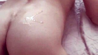 skinny milf in black stockings takes rough anal pounding from black cock pov