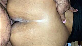 why didn't he stop after cumming?? ass creampie goes on sheer