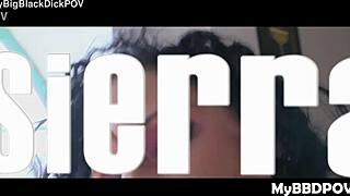 This skinny milf Sierra bends over as my big black cock roughly stretches her tight butthole bareback doggystyle till gaping.