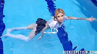 omg ashlee rose looks so sexy wet in that pool skinny tits bouncin release week 48