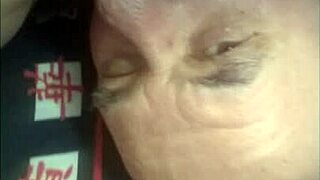 cunnilingus from upper view as old man licks mature pussy deep couple style