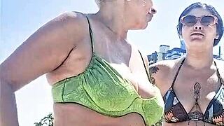 me and my naughty beach friend fuck hard for public eyes