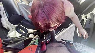 ever had your old teacher slobber on your cock in public?