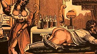 Vintage erotic drawings showcase antique retro artistry