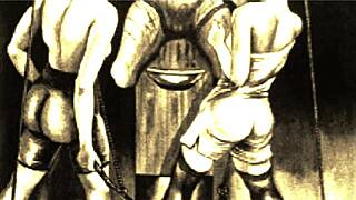 Vintage erotic drawings showcase antique retro artistry