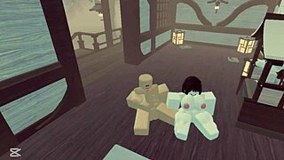 whoa this roblox baddie with big ass tits strips nude for noob monster cock fuck