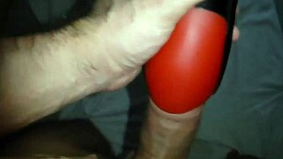 wanking with my wife's piss filled masturbator feels so kinky wet