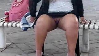 Chubby Latina Whore Parks Huge Pussy Toy Stuffed Horny