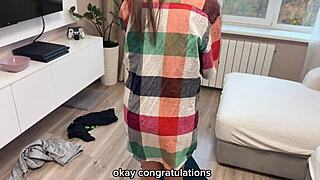 oh damn busty stepmom got so horny watching me fuck girlfriend she jumped on!