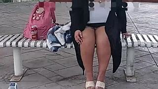 Chubby Latina Whore Parks Huge Pussy Toy Stuffed Horny