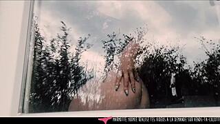 Vends-Ta-Culotte: Superbe French Neighbor Strips Lingerie for Voyeur Window Masturbation