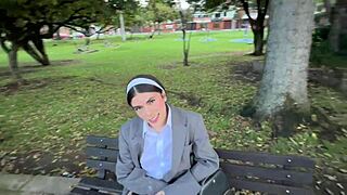 stranger on street seduces teen student into rough doggystyle pounding?