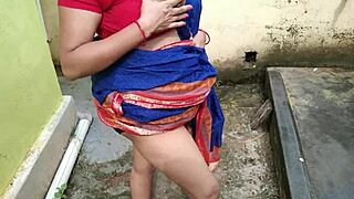 stepmom pees backyard then quick outdoor fuck cums on huge tits