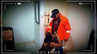 so i teased the delivery guy in lingerie sucked his cock then rode him hard for quick creampie rush