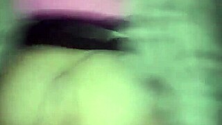 from my pov this latina milf bends over in blue thong for solo doggystyle tease