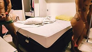 hot footjob leads to deep anal bareback with my juicy brazilian stepmom till creampie