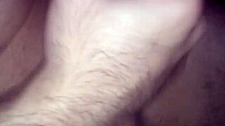 guy jerks huge cock fast in solo masturbation frenzy close up