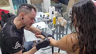 Ouch That Hurts Tattoo Latina Pays Xerepix and Cupix with Her Big Hairy Pussy!