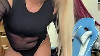 Gray-Eyed Transsexual Bursts Milk Everywhere!