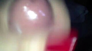 Red nails stroke cock to explosive cum blast everywhere!